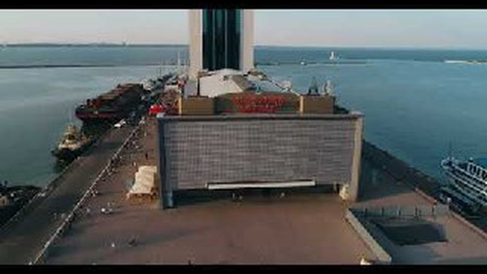 The Odesa Sea Passenger Terminal from the water — still from the project group's video material